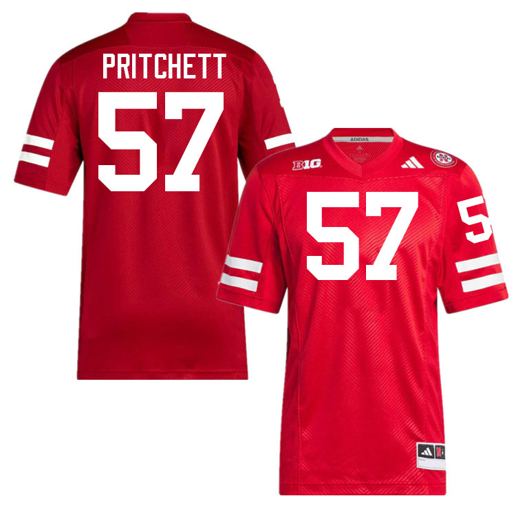Nebraska Cornhuskers #57 Elijah Pritchett College Football Jerseys Stitched-Scarlet Nebraska Cornhuskers #57 Elijah Pritchett College Football Jerseys Stitched-Scarlet